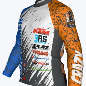 Maillot CRAZY BIKER enduro bleu orange 4